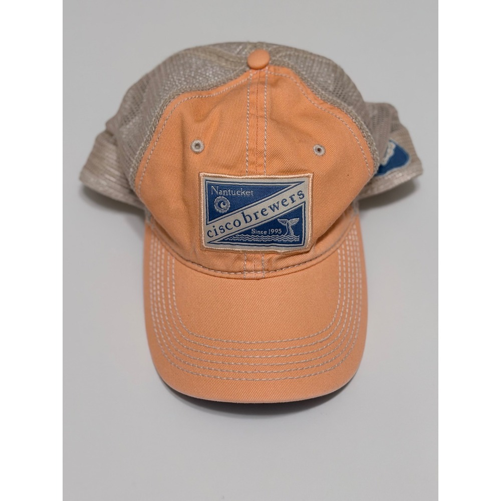 Nantucket Cisco Brewers Trucker Hat Peach Tan Mesh Snapback Cap
